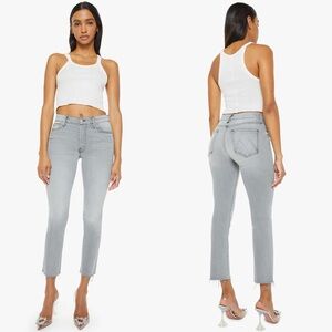 MOTHER The Rascal Ankle Fray in Noted! Gray Womens Size 25 EUC $238